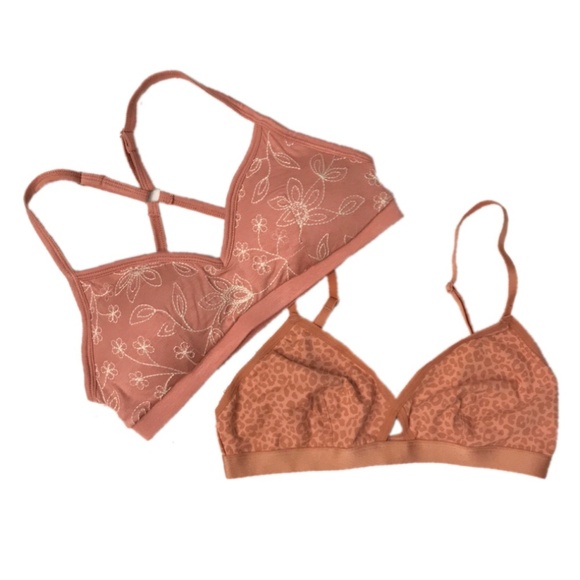 Forever 21 Other - Two Pink Bralette - Floral Lined & Leopard Unlined